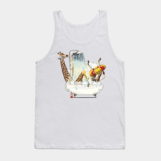 Giraffe in the Bath Tank Top by InTheWashroom